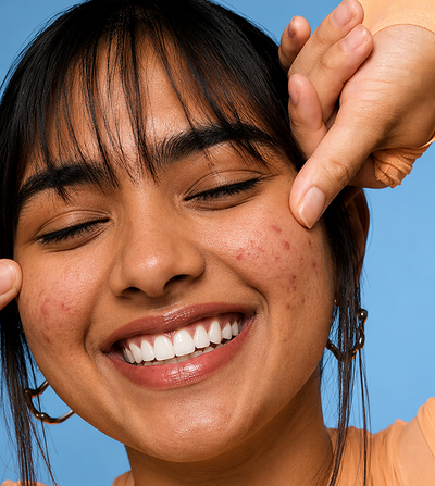 Person following a skincare system
